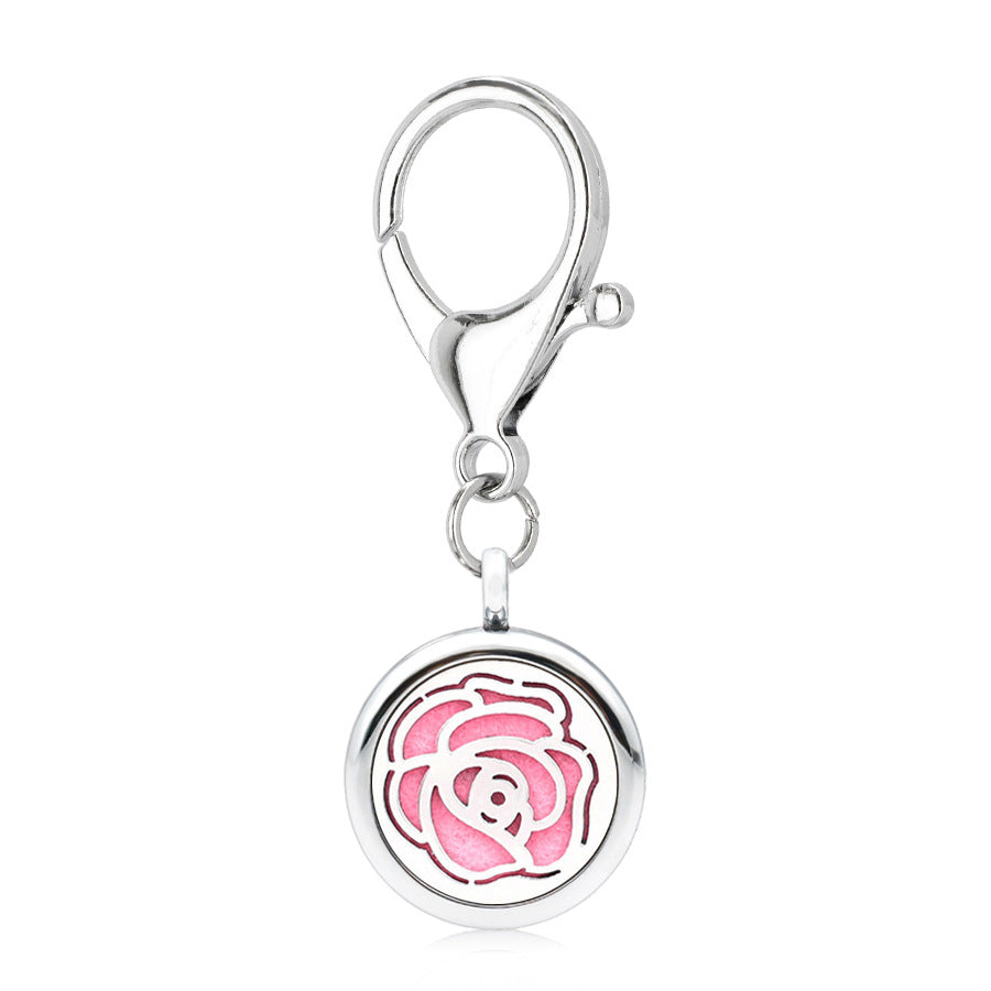 Wholesale Alloy 25MM Tree of Life Hollow Aromatherapy Essential Oil Keychain